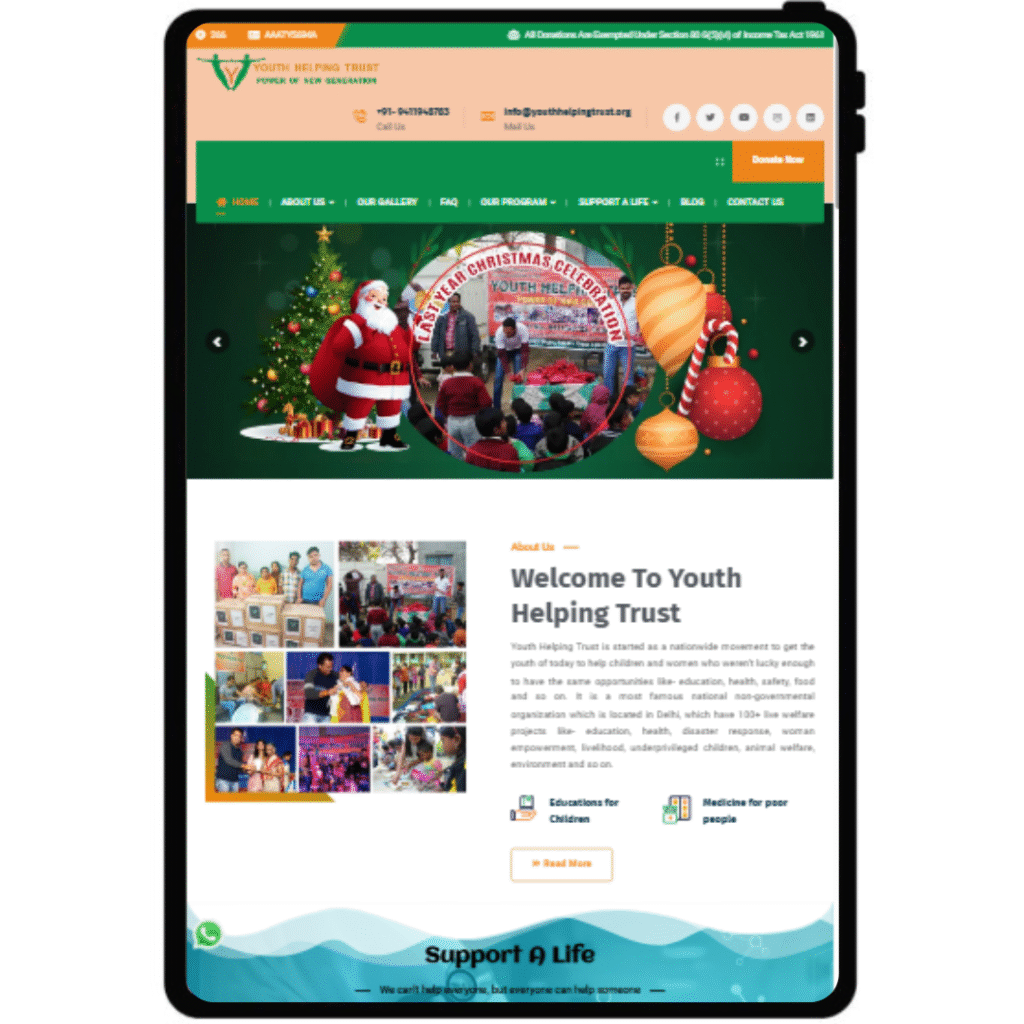 Youth Helping Trust SEO Portfolio